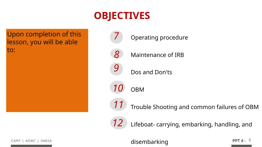 - 1 LESSON 4 (INFLATABLE RUBBERIZED BOAT) ANDOBM - - slide 3 of 61
