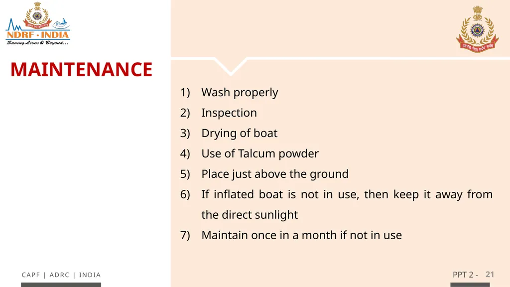 - 1 LESSON 4 (INFLATABLE RUBBERIZED BOAT) ANDOBM - - slide 21 of 61