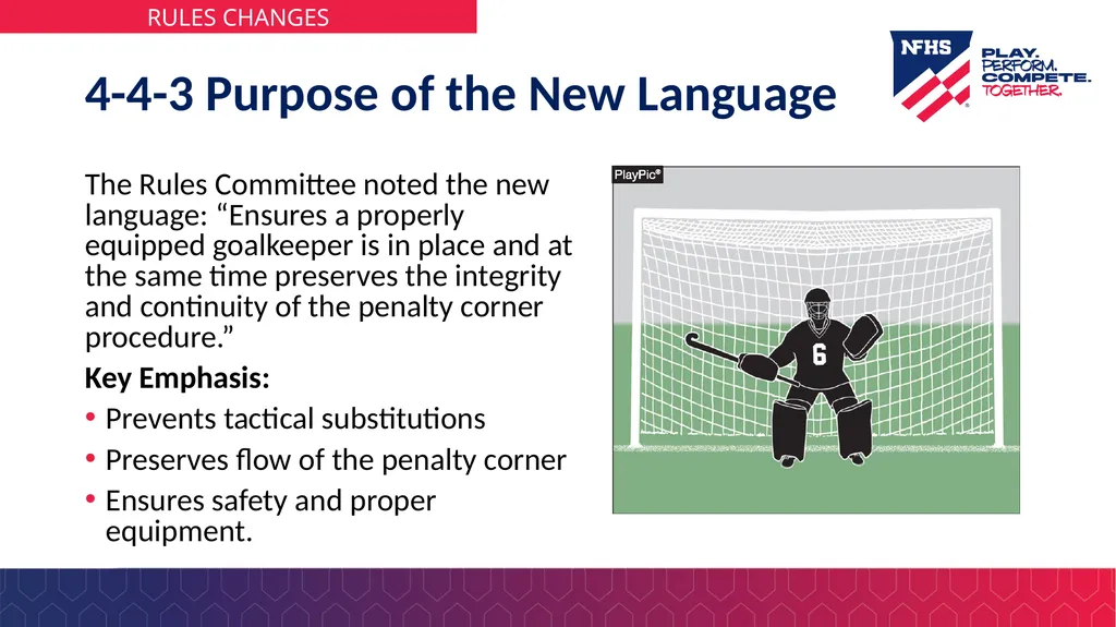 2026 NFHS Field Hockey Rules Changes 1-6-1 Player - slide 4 of 27