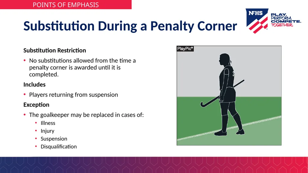2026 NFHS Field Hockey Rules Changes 1-6-1 Player - slide 13 of 27