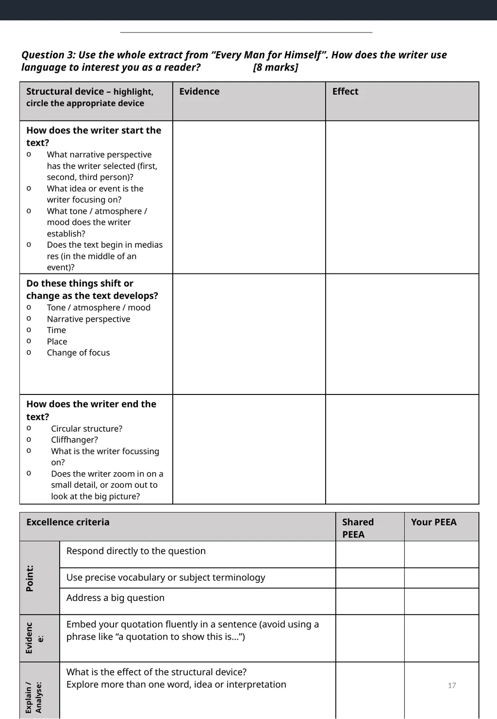 Top tips for AQA English Language Paper 1 – - slide 17 of 23