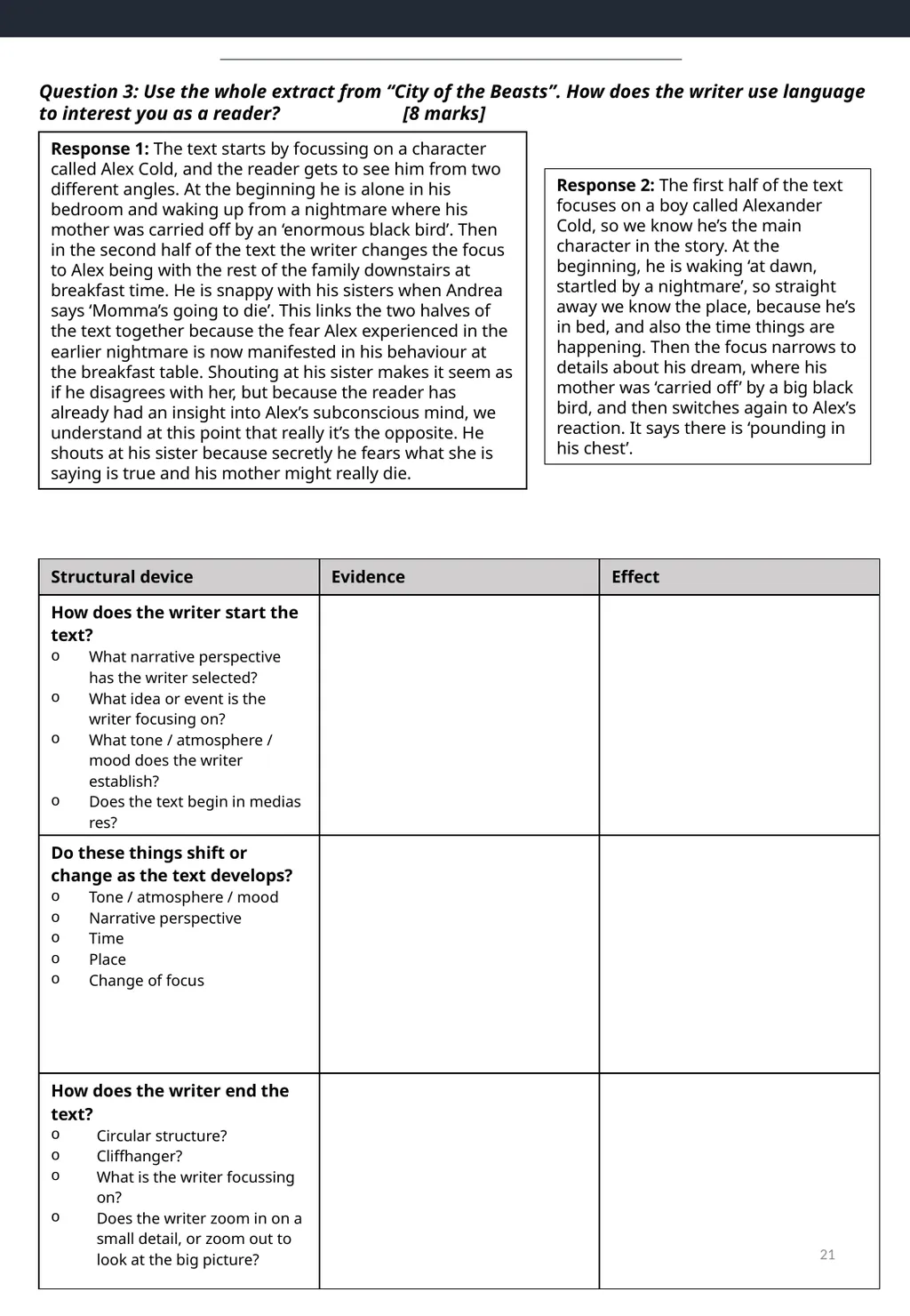 Top tips for AQA English Language Paper 1 – - slide 21 of 23