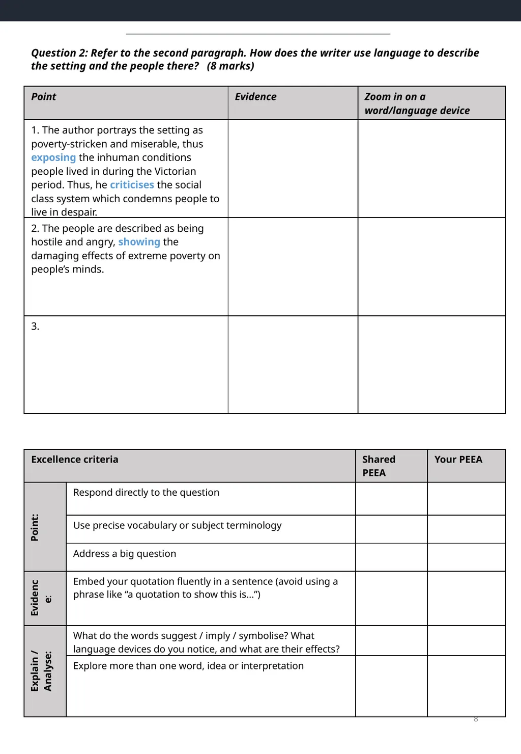 Top tips for AQA English Language Paper 1 – - slide 8 of 23