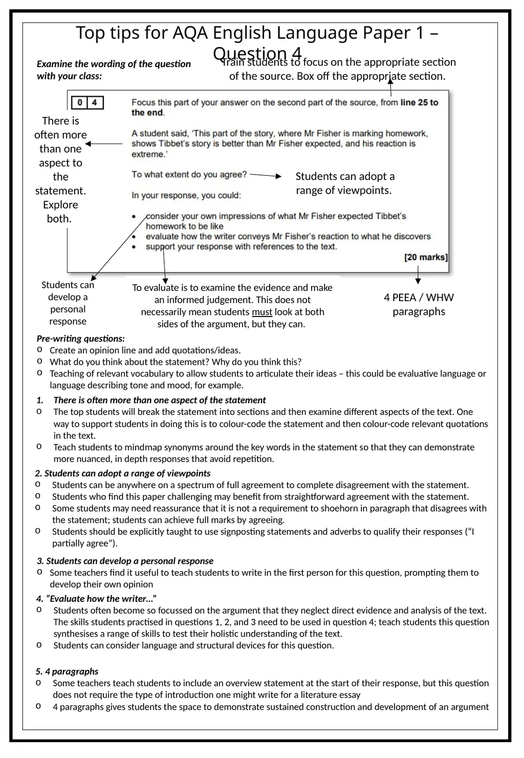 Top tips for AQA English Language Paper 1 – - slide 18 of 23