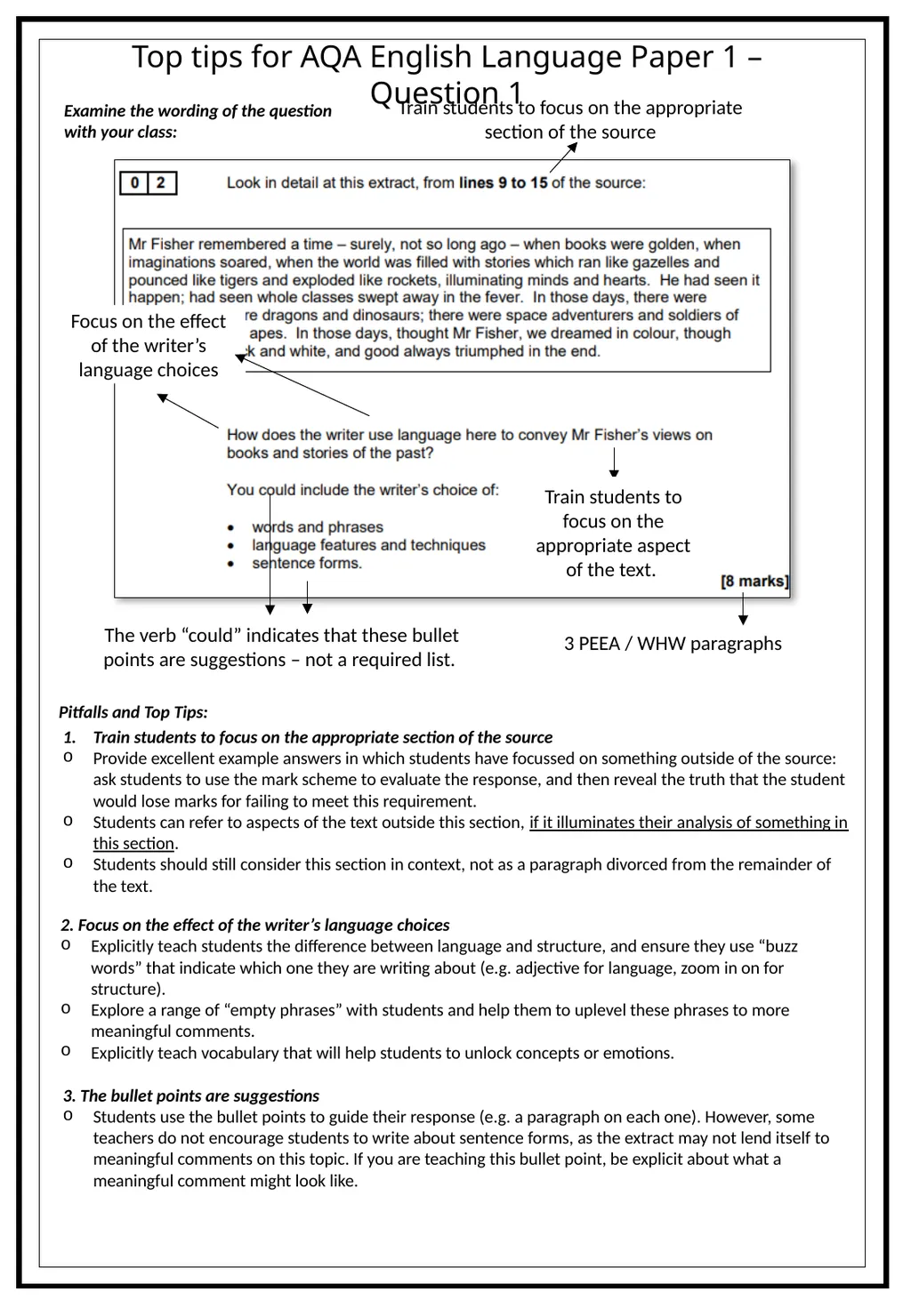 Top tips for AQA English Language Paper 1 – - slide 4 of 23