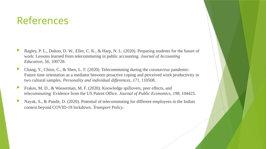 Telecommuting Student Name Instructor Name Course - slide 10 of 10