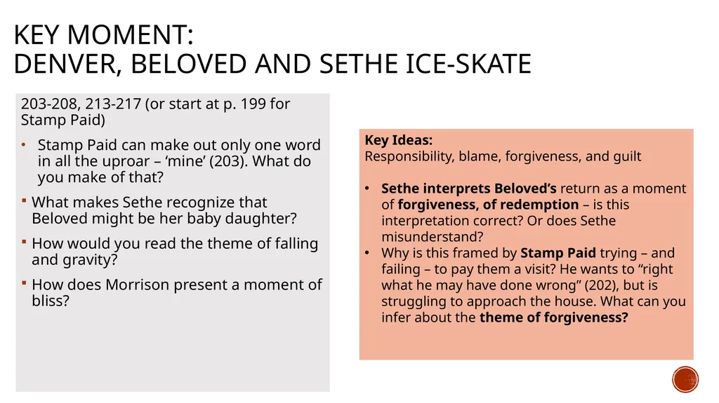 Beloved emerges LO: How does Toni Morrison evoke - slide 11 of 14
