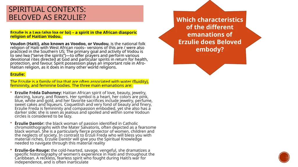Beloved emerges LO: How does Toni Morrison evoke - slide 5 of 14