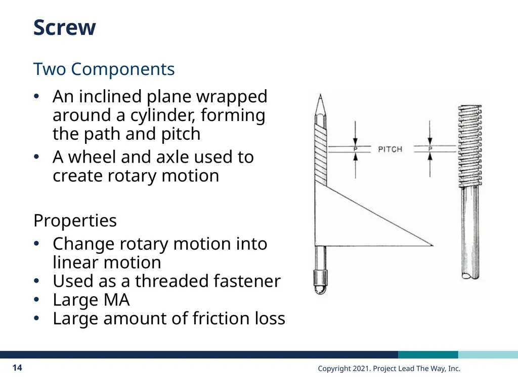 Mechanisms: Simple Machines Inclined Plane, Wedge, - slide 14 of 19