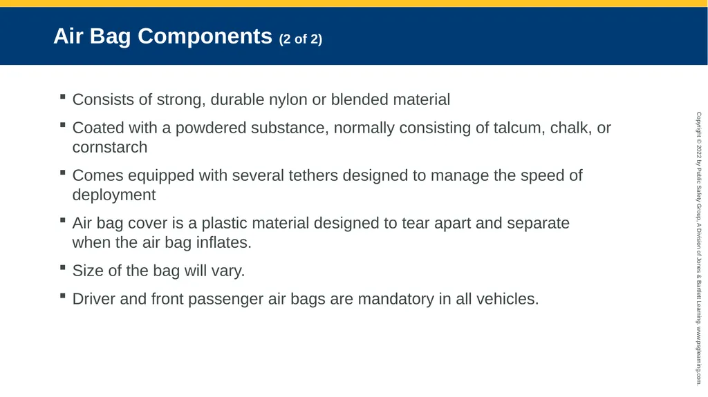 Supplemental Restraint Systems CHAPTER 6 Knowledge - slide 15 of 49