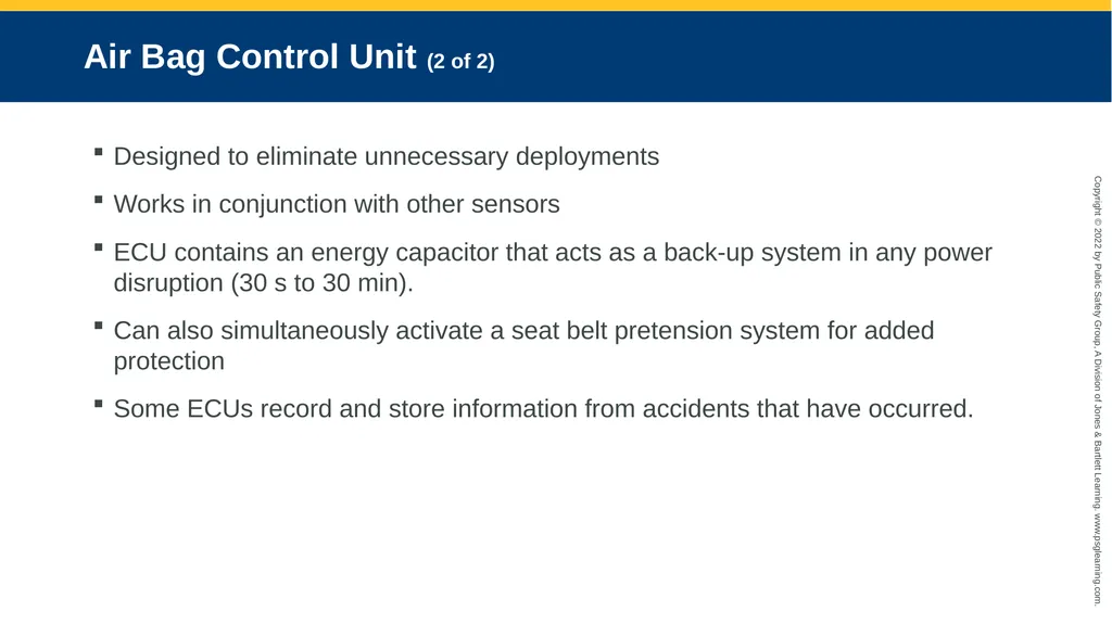 Supplemental Restraint Systems CHAPTER 6 Knowledge - slide 23 of 49