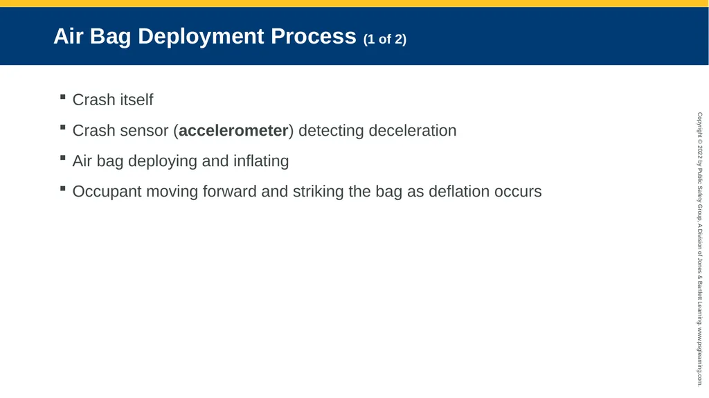Supplemental Restraint Systems CHAPTER 6 Knowledge - slide 12 of 49