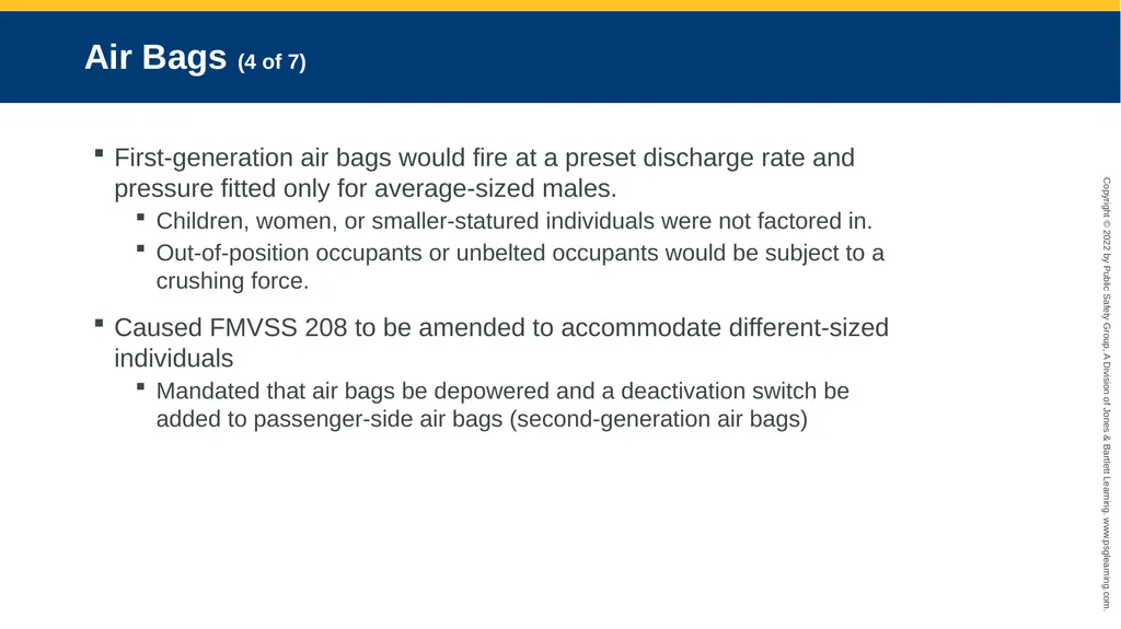 Supplemental Restraint Systems CHAPTER 6 Knowledge - slide 8 of 49