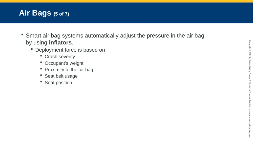 Supplemental Restraint Systems CHAPTER 6 Knowledge - slide 9 of 49