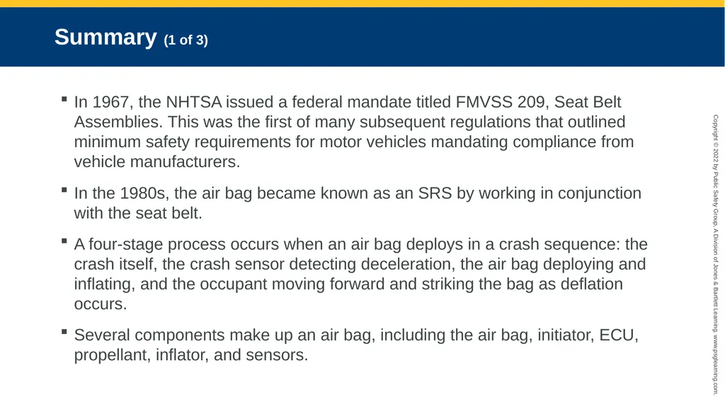 Supplemental Restraint Systems CHAPTER 6 Knowledge - slide 47 of 49