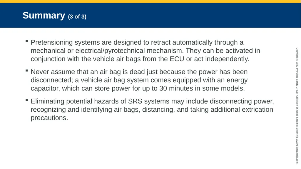 Supplemental Restraint Systems CHAPTER 6 Knowledge - slide 49 of 49
