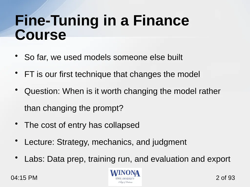 4. Fine-Tuning with Unsloth Studio So far, we used - slide 2 of 26