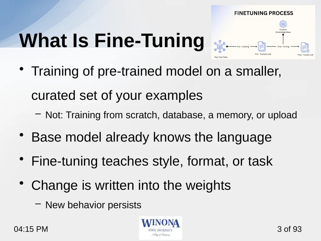 4. Fine-Tuning with Unsloth Studio So far, we used - slide 3 of 26