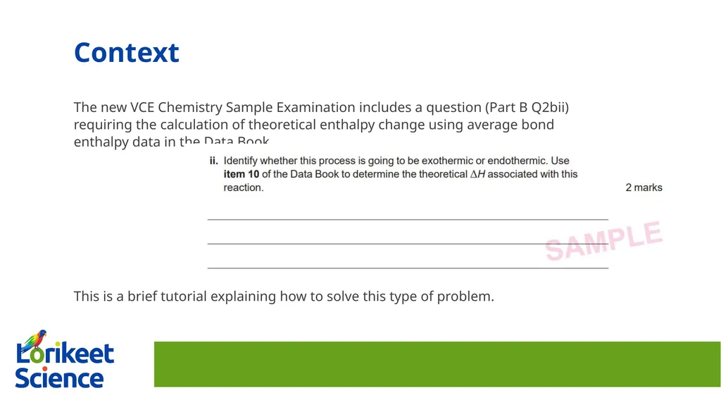 Using average bond enthalpies to calculate a - slide 2 of 14