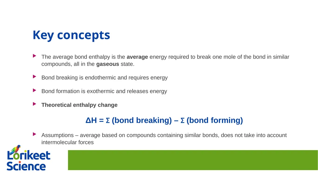 Using average bond enthalpies to calculate a - slide 4 of 14