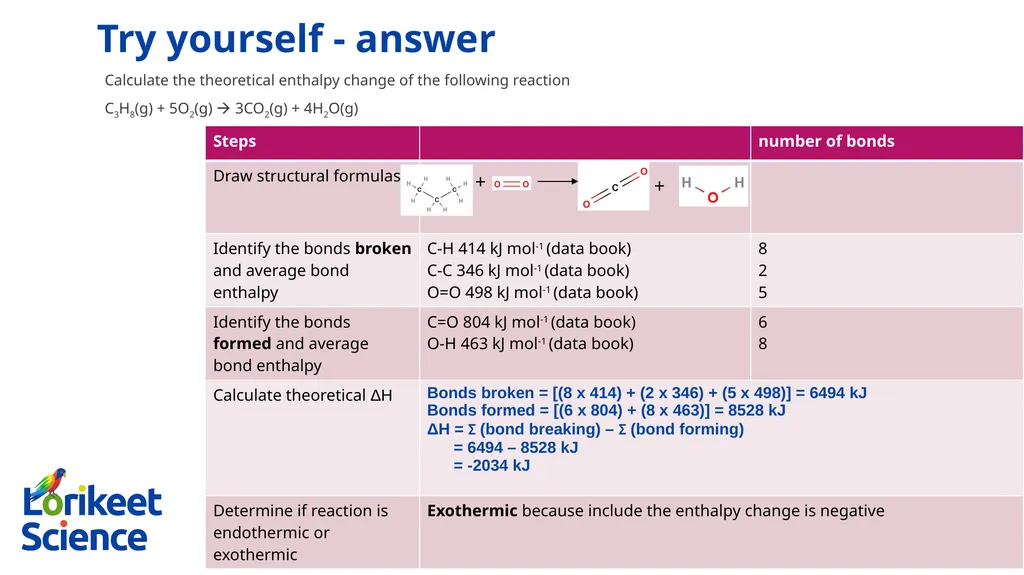 Using average bond enthalpies to calculate a - slide 9 of 14