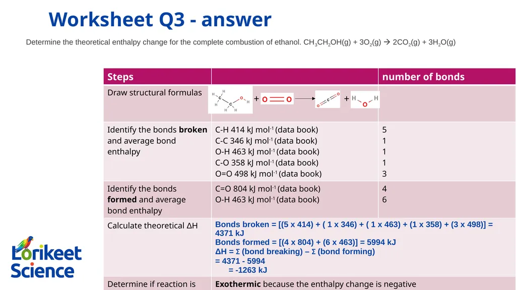 Using average bond enthalpies to calculate a - slide 12 of 14