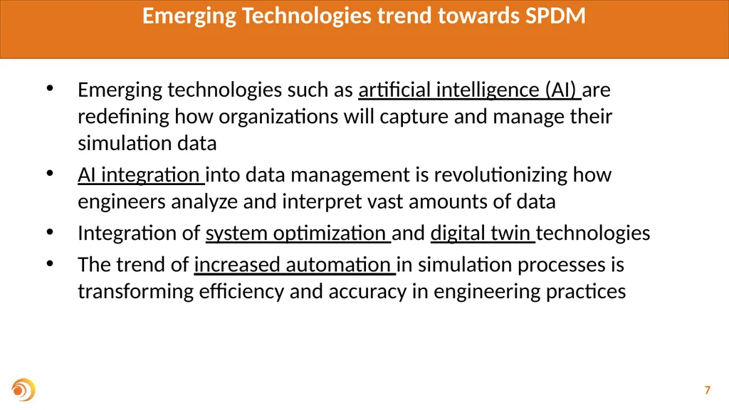 Simulation Process Data Management as part of the - slide 7 of 8