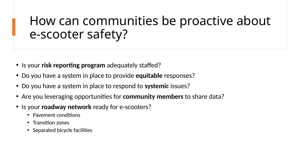 E-scooter Safety Issues and Solutions Project - slide 22 of 38