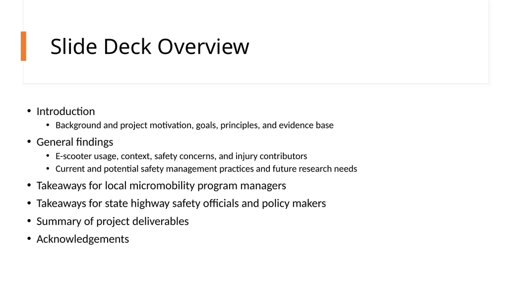E-scooter Safety Issues and Solutions Project - slide 2 of 38