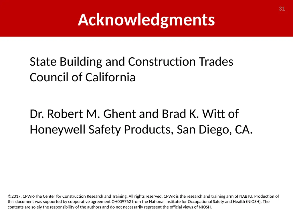 Construction Noise & Hearing Loss Prevention 30 - slide 31 of 31