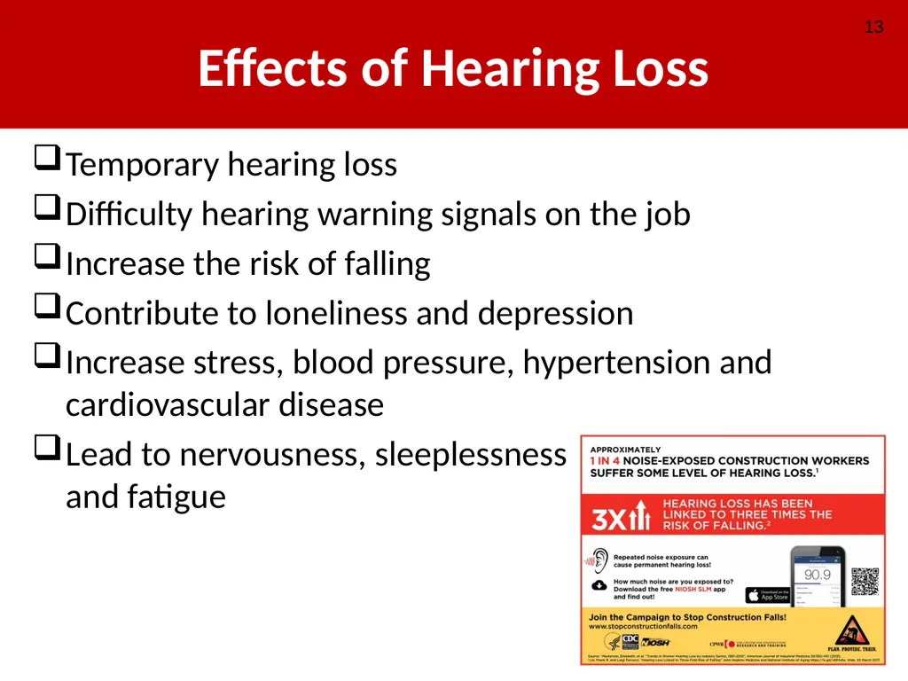 Construction Noise & Hearing Loss Prevention 30 - slide 13 of 31