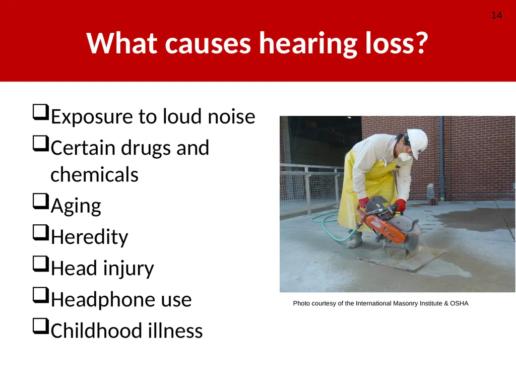 Construction Noise & Hearing Loss Prevention 30 - slide 14 of 31