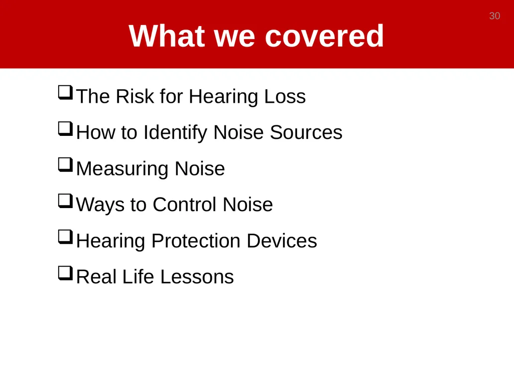 Construction Noise & Hearing Loss Prevention 30 - slide 30 of 31