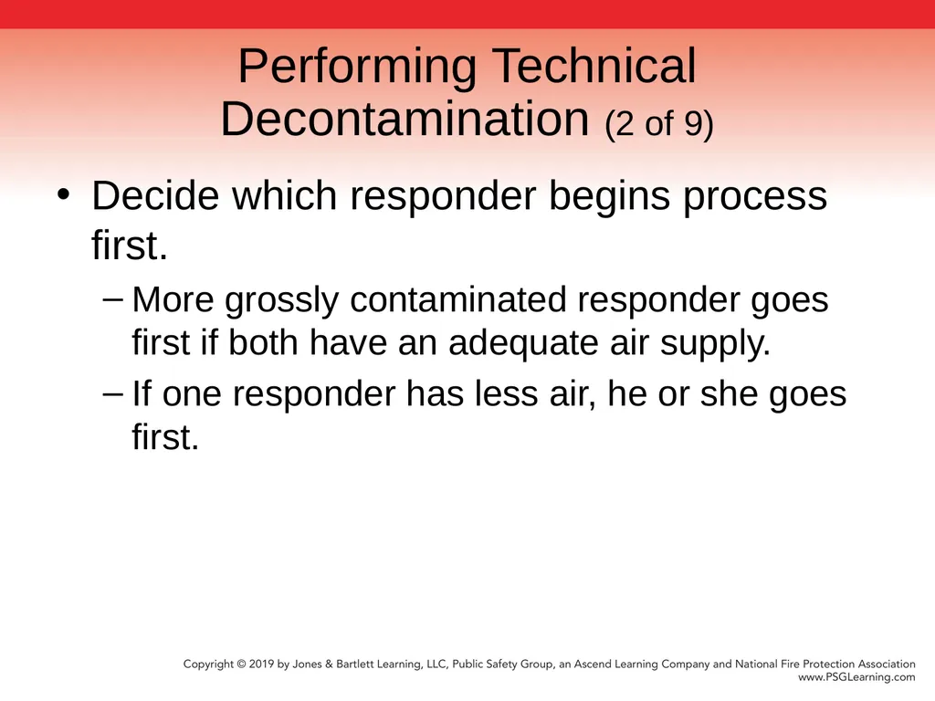 Chapter 9 Technical Decontamination Objectives: - slide 45 of 63