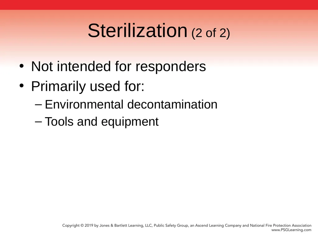 Chapter 9 Technical Decontamination Objectives: - slide 35 of 63