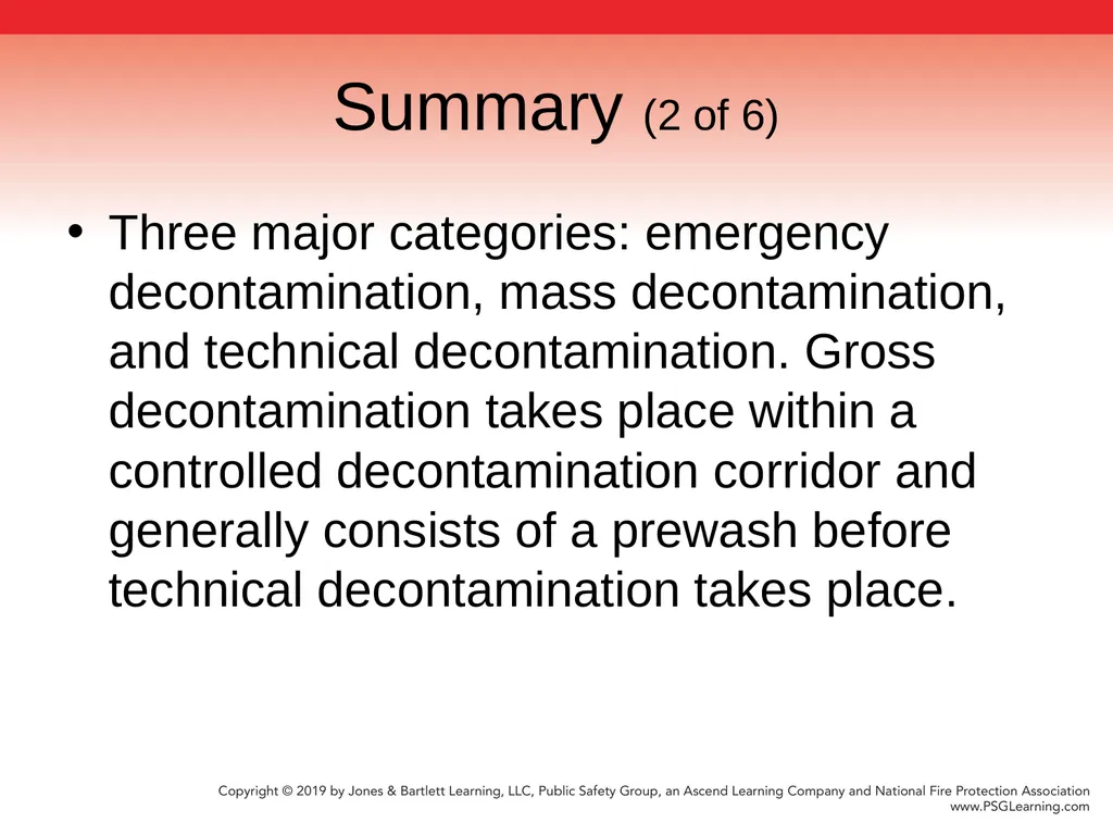 Chapter 9 Technical Decontamination Objectives: - slide 59 of 63