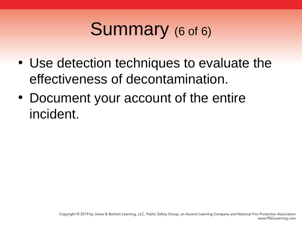 Chapter 9 Technical Decontamination Objectives: - slide 63 of 63