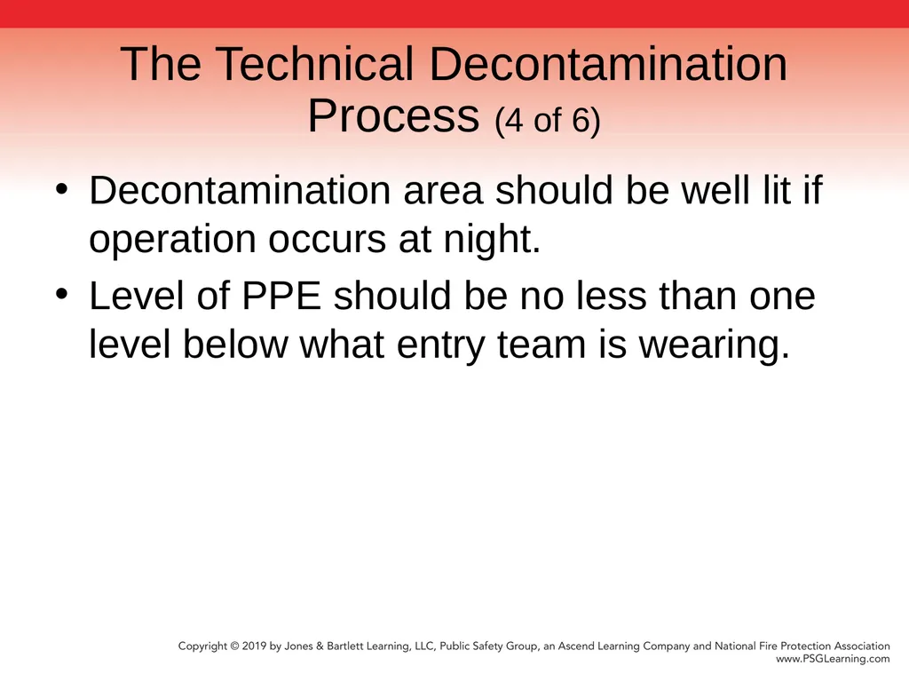 Chapter 9 Technical Decontamination Objectives: - slide 41 of 63