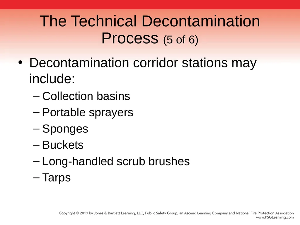 Chapter 9 Technical Decontamination Objectives: - slide 42 of 63
