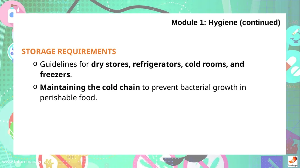 Sanitation, Safety and Housekeeping N4 - slide 10 of 37