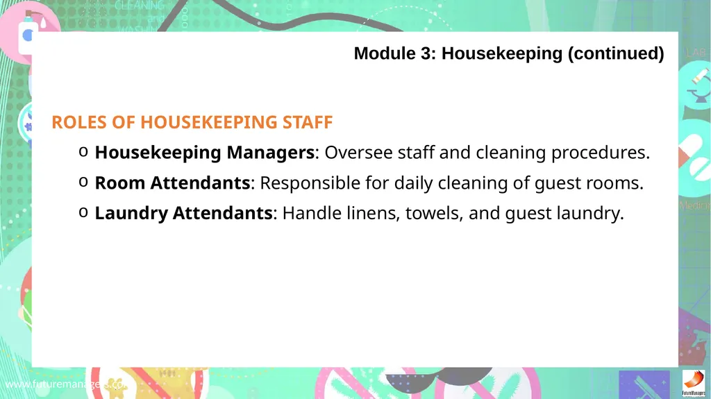 Sanitation, Safety and Housekeeping N4 - slide 19 of 37