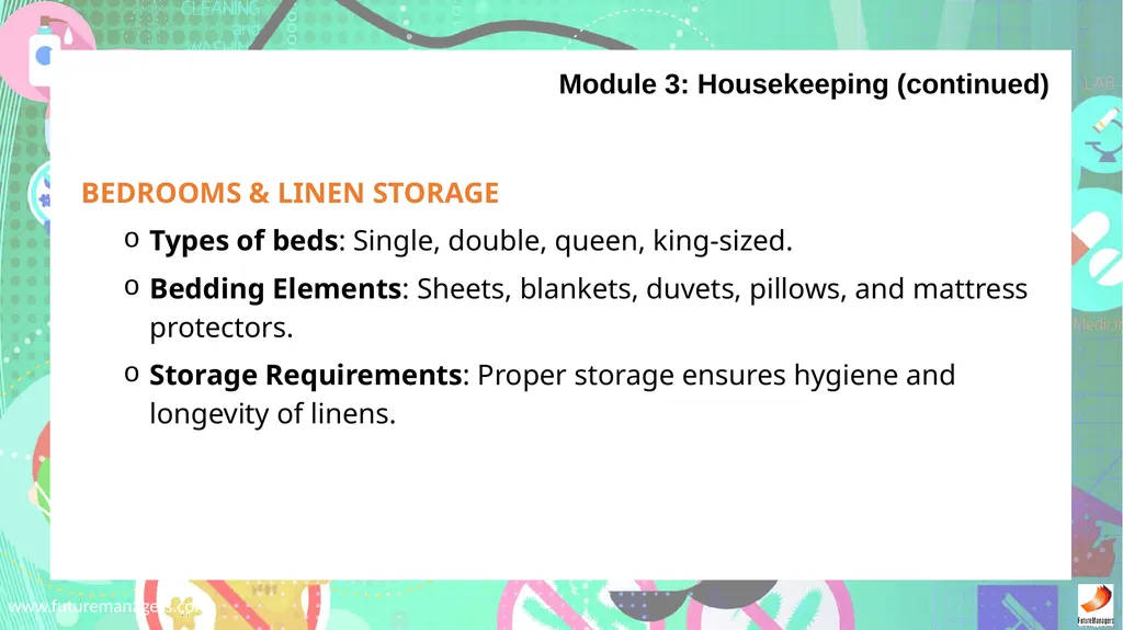 Sanitation, Safety and Housekeeping N4 - slide 21 of 37
