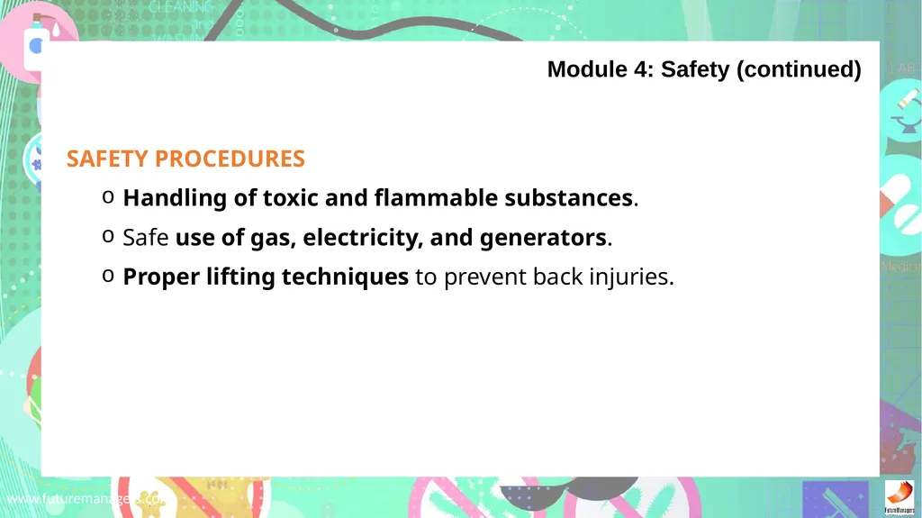 Sanitation, Safety and Housekeeping N4 - slide 24 of 37