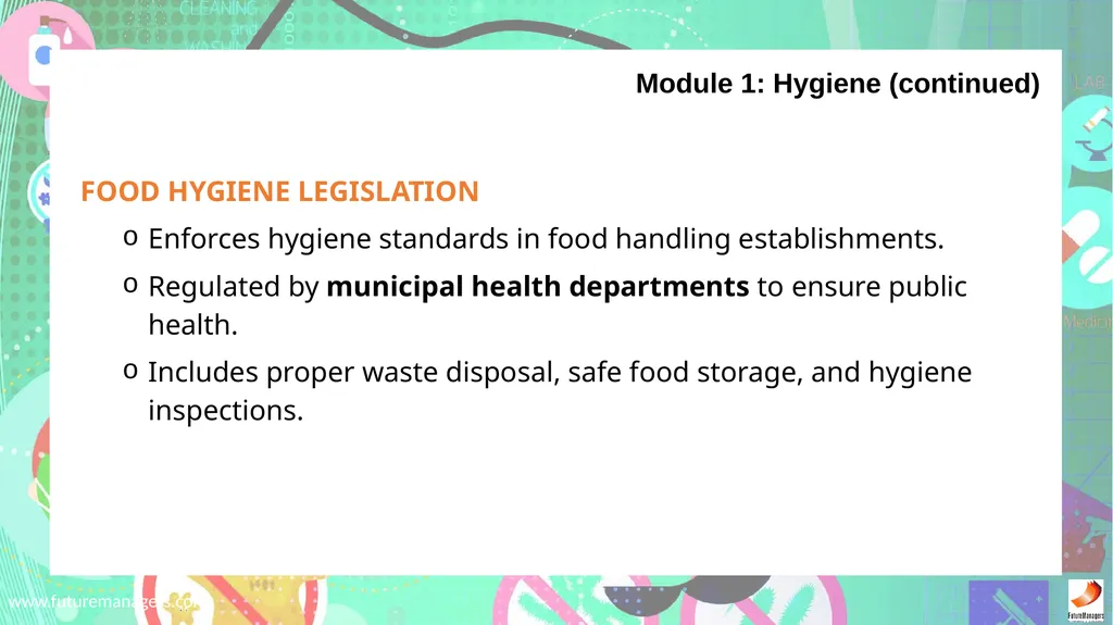 Sanitation, Safety and Housekeeping N4 - slide 5 of 37