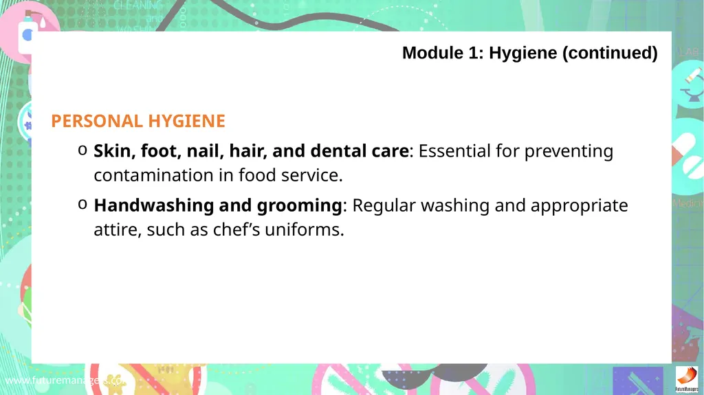 Sanitation, Safety and Housekeeping N4 - slide 6 of 37