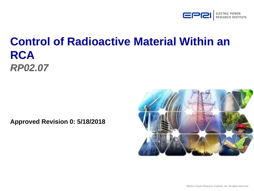 Approved Revision 0: 5/18/2018 Control of - slide 1 of 75