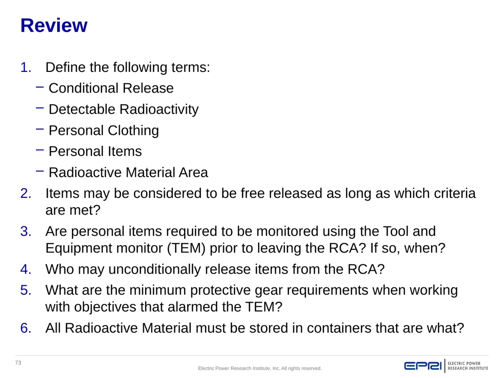 Approved Revision 0: 5/18/2018 Control of - slide 73 of 75