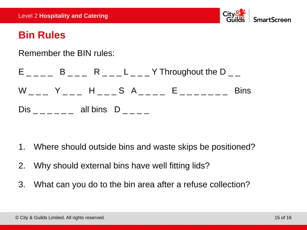 PowerPoint presentation Keeping working area clean - slide 15 of 16