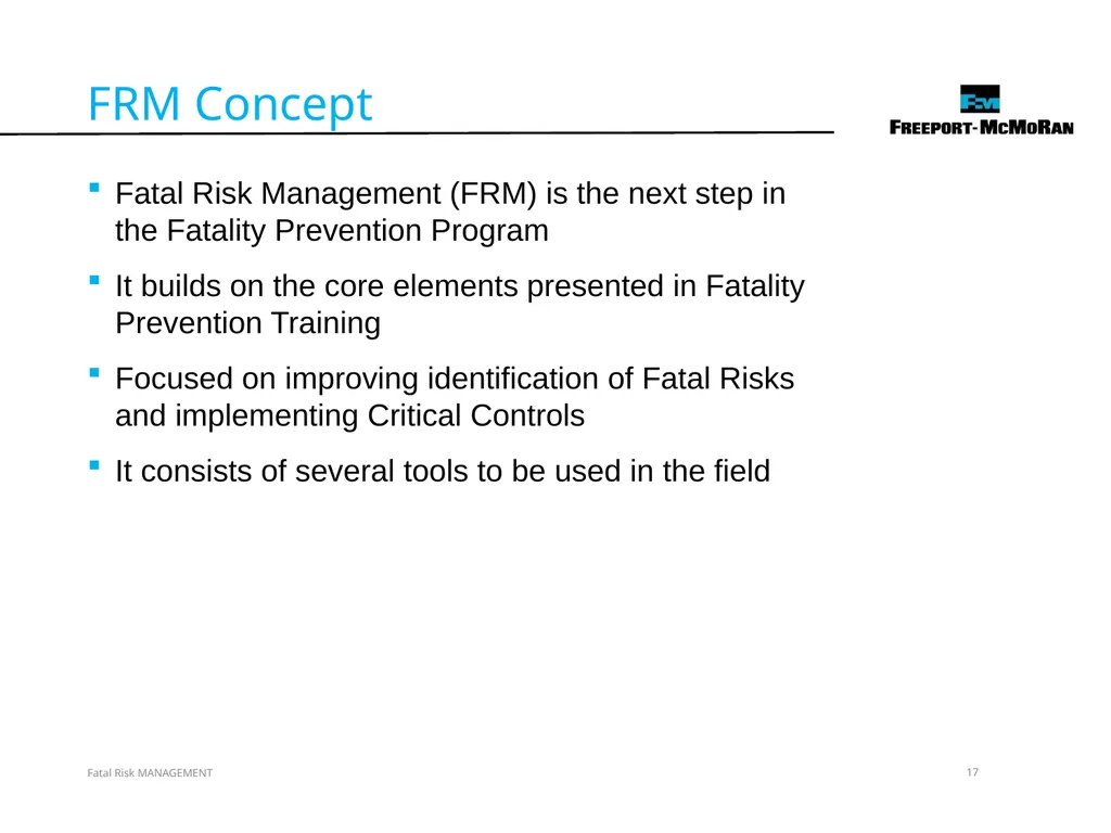 VERSION 2 / JULY 2018 Fatal Risk Management Fatal - slide 17 of 96