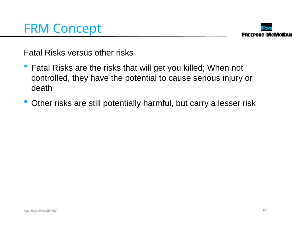 VERSION 2 / JULY 2018 Fatal Risk Management Fatal - slide 19 of 96